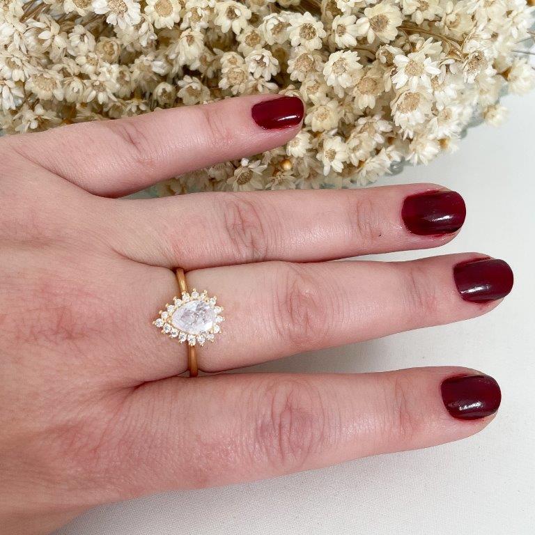 Anel Gota Colorida Cravejado