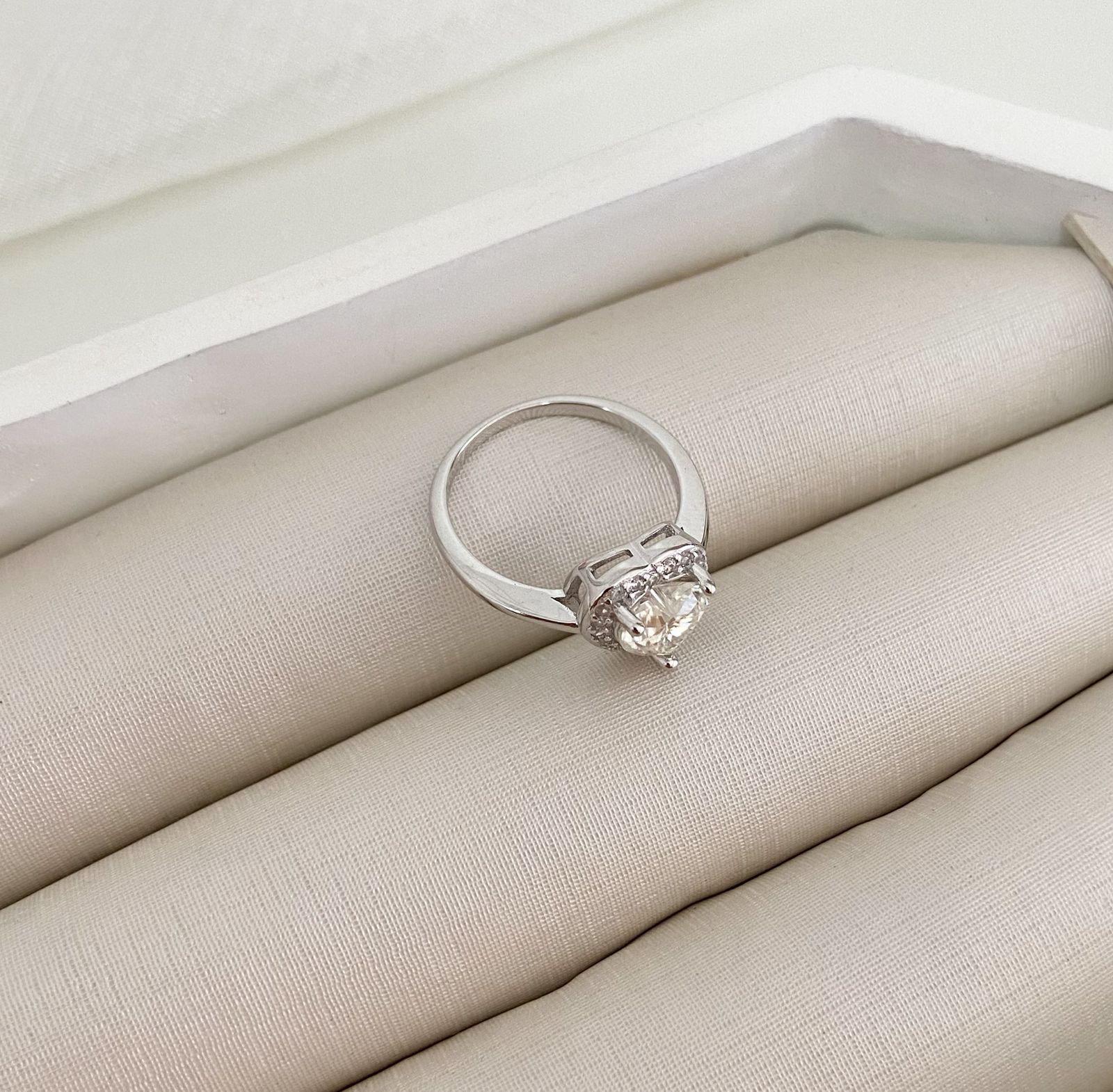 ANEL PT CORAÇÃO CRISTAL CRAVEJADO NITE