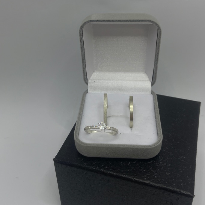 Alianças 2 mm solitário cravejado