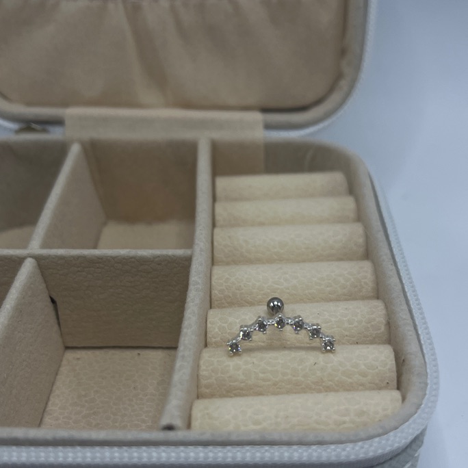 Piercing orelha 7 cristais