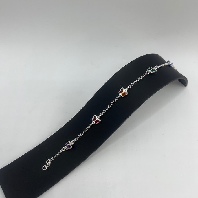 Pulseira borboletas de cristais