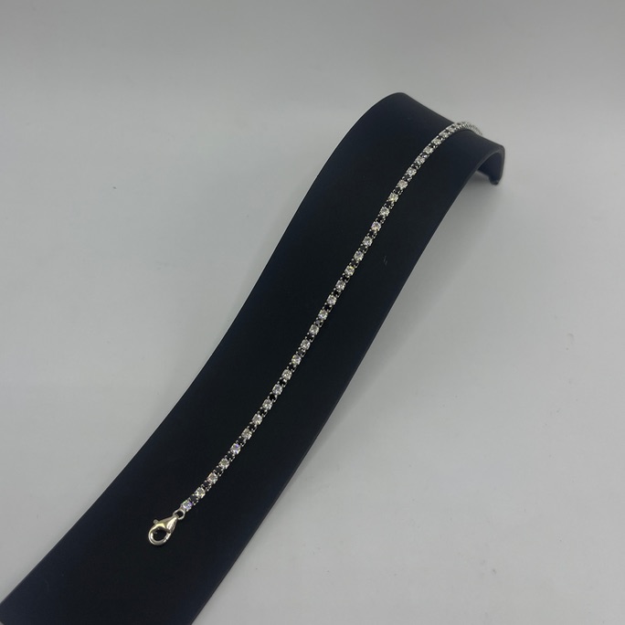 Pulseira riviera branca prata