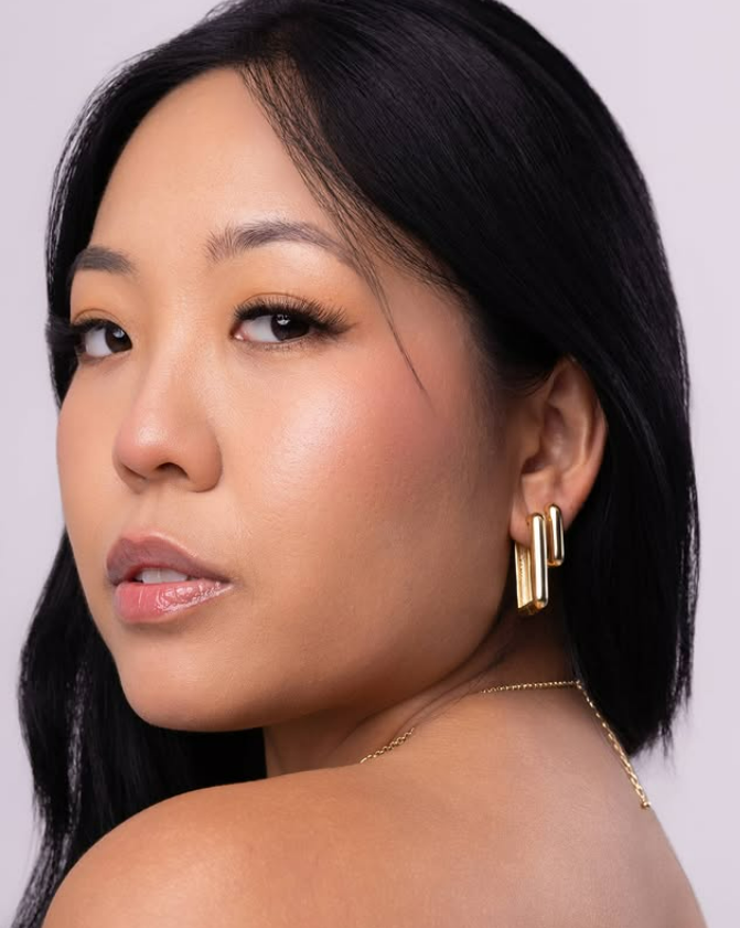 Brinco Ana Argola Retangular P Bruna Semijoias