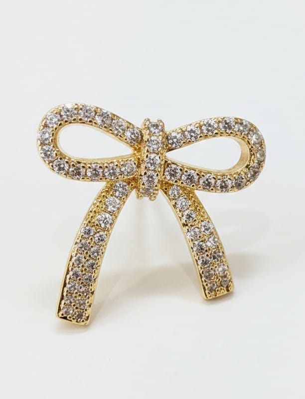 Brinco laço cravejado