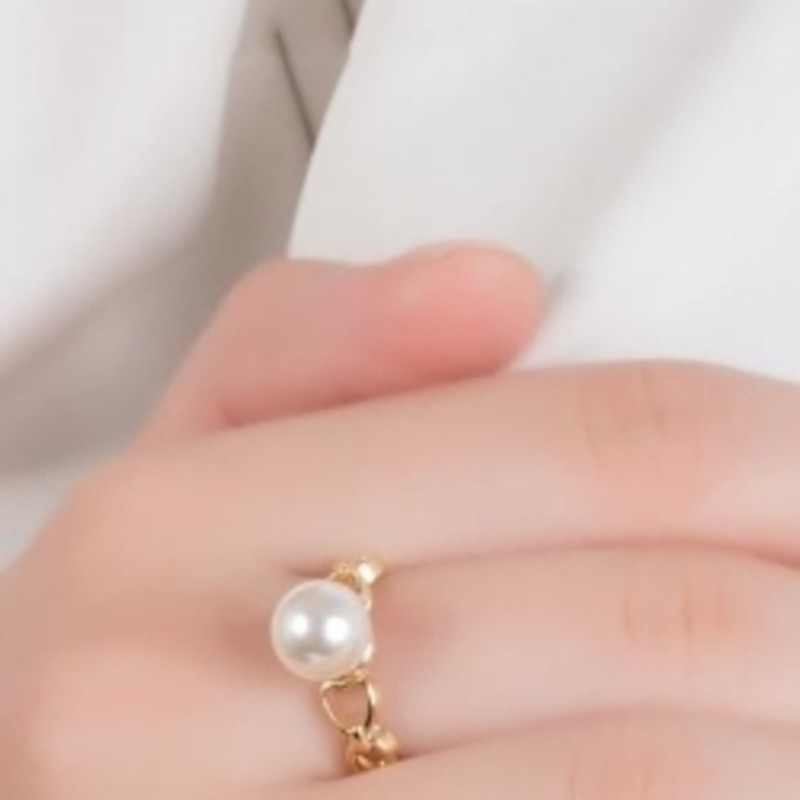 Anel Pérola Banhado a Ouro 18k