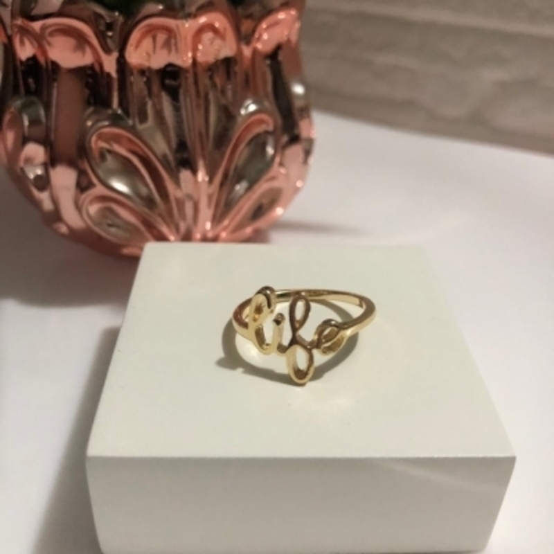 Anel Dourado Life Banhado a Ouro 18k