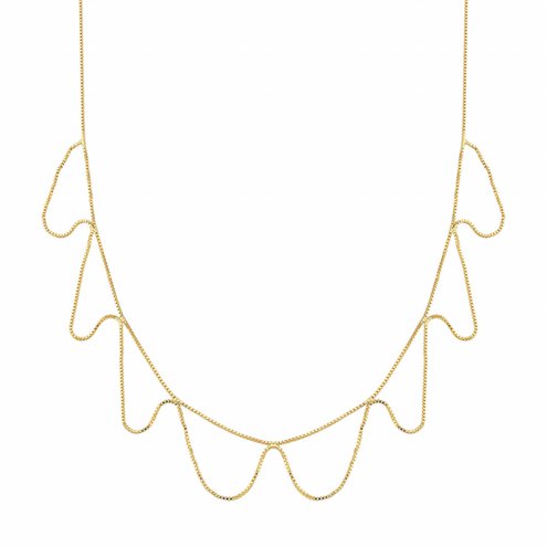 Choker Gold Babado 30cm + 10cm Extensor Banhado a Ouro 18k