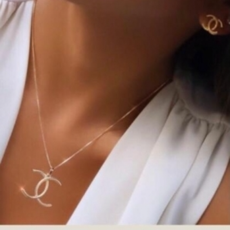 Colar Chanel 45cm + 5cm Banhado a Ouro 18k