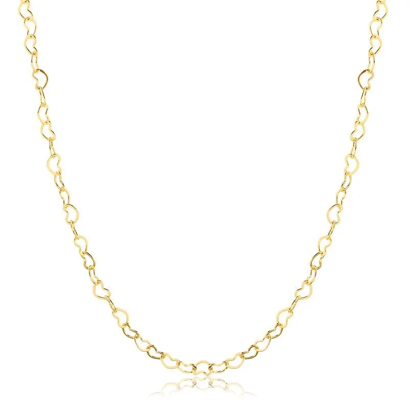 Colar Elos Coração 45cm Banhado a Ouro 18k