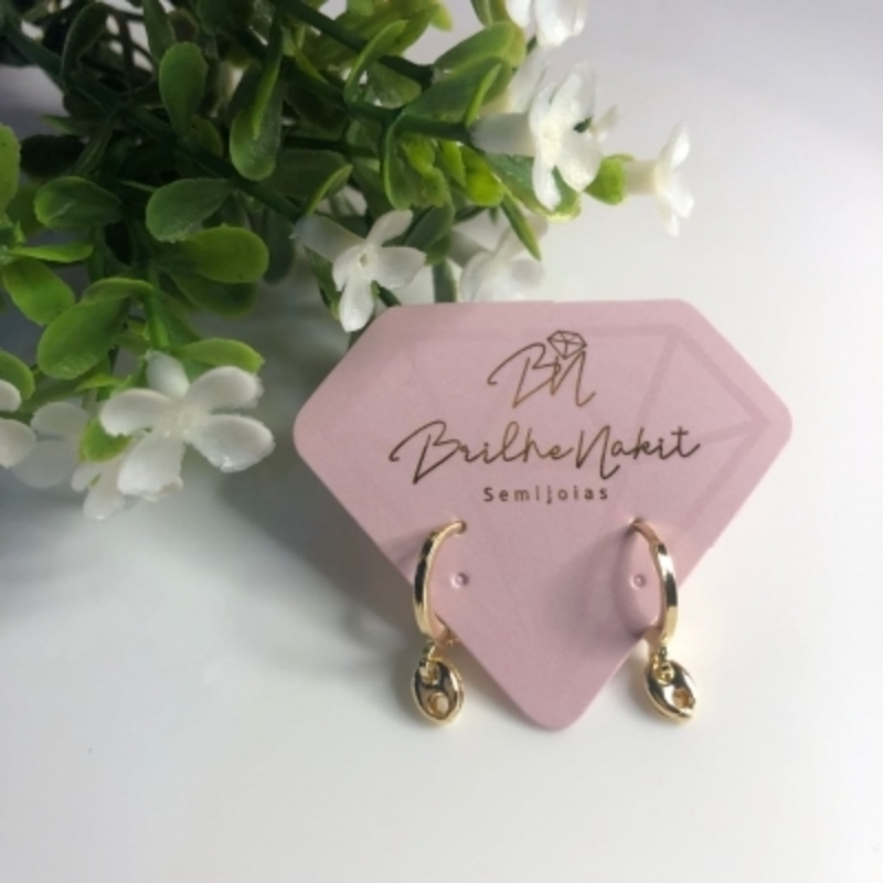 Brinco Dourado Argolinha com 1 Pingente GUCCI