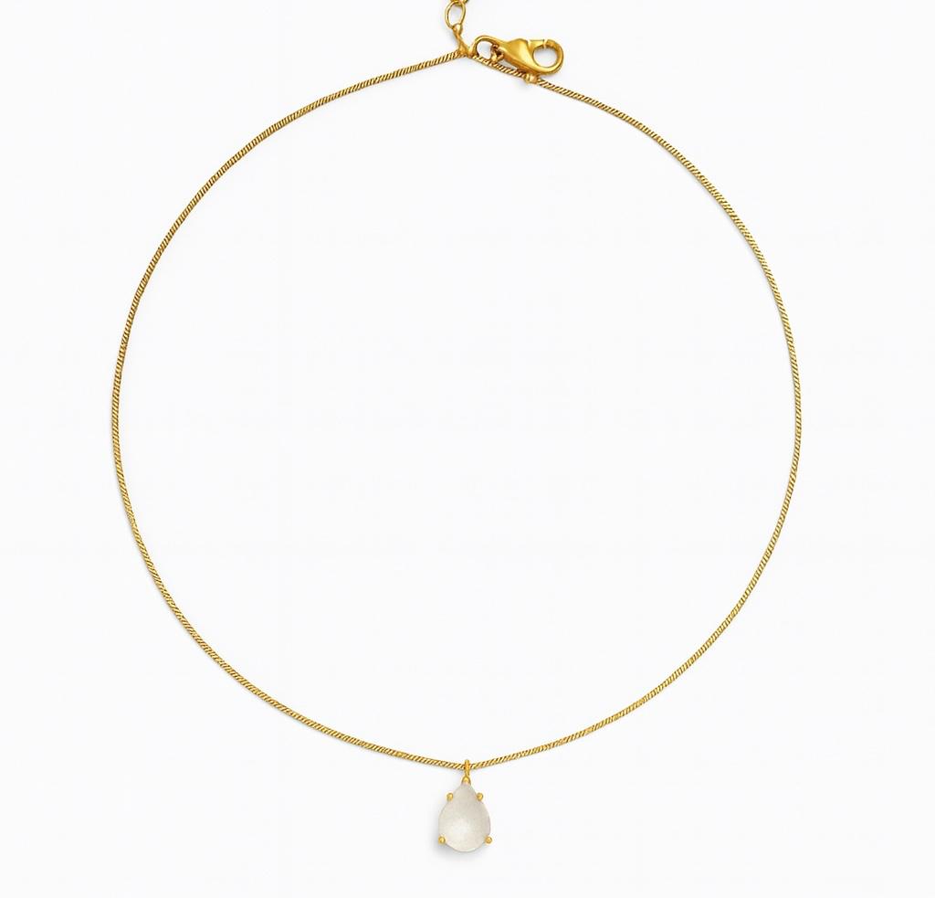 Choker Gotinha Leitosa 35cm + 5cm Extensor Banhado a Ouro 18k