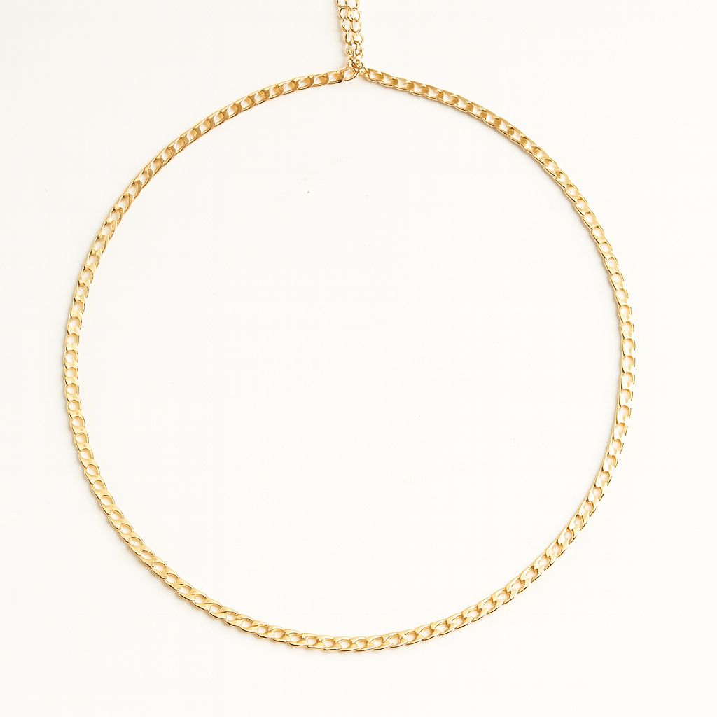 Choker Corrente 35cm + 10cm Extensor Banhado a Ouro 18k