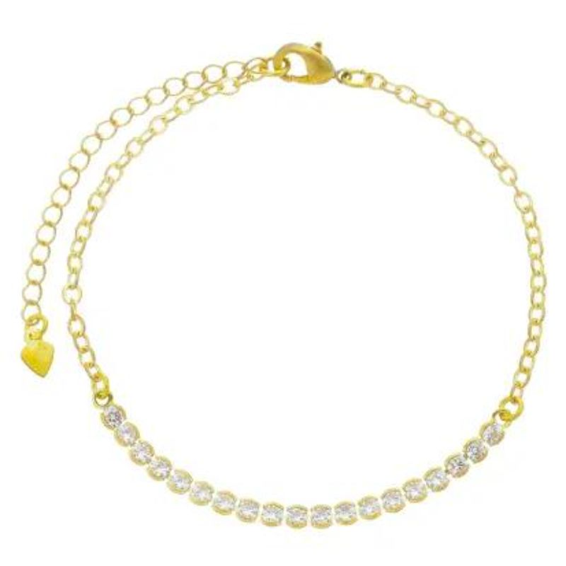 Pulseira Riviera com Corrente Cadeadinho 16cm + 5cm Banhado a Ouro 18k