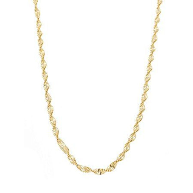 Choker Fita Torcida 3mm (30cm + 10cm) Banhado a Ouro 18k