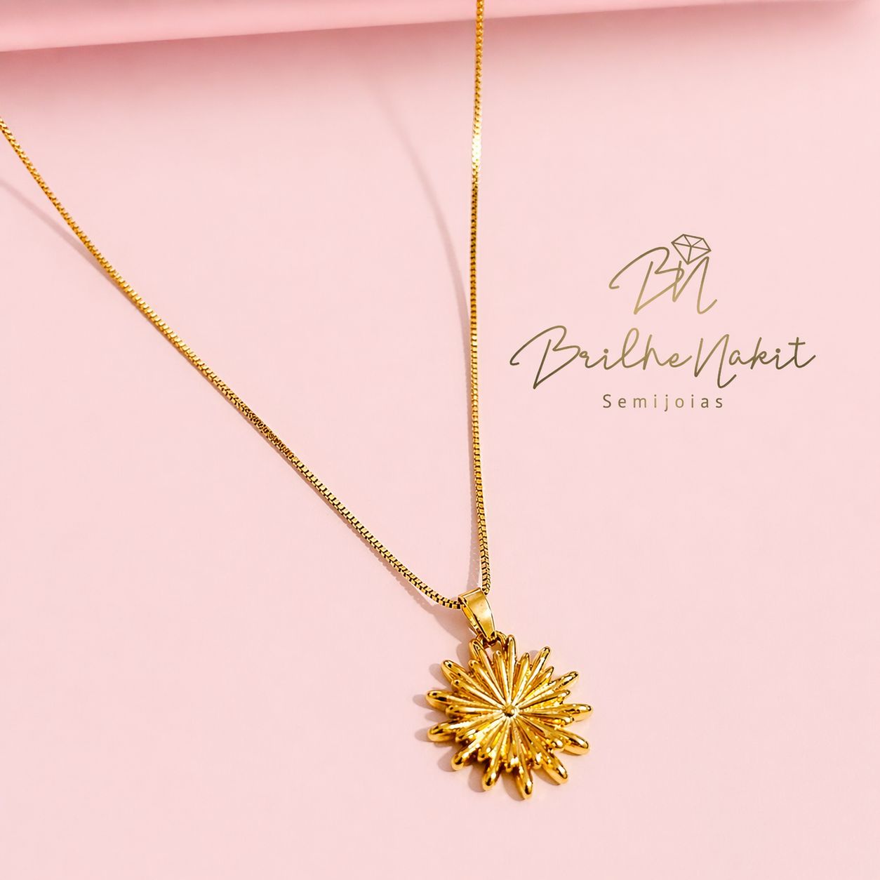 Colar Luz do Sol 45cm Banhada a Ouro 18k