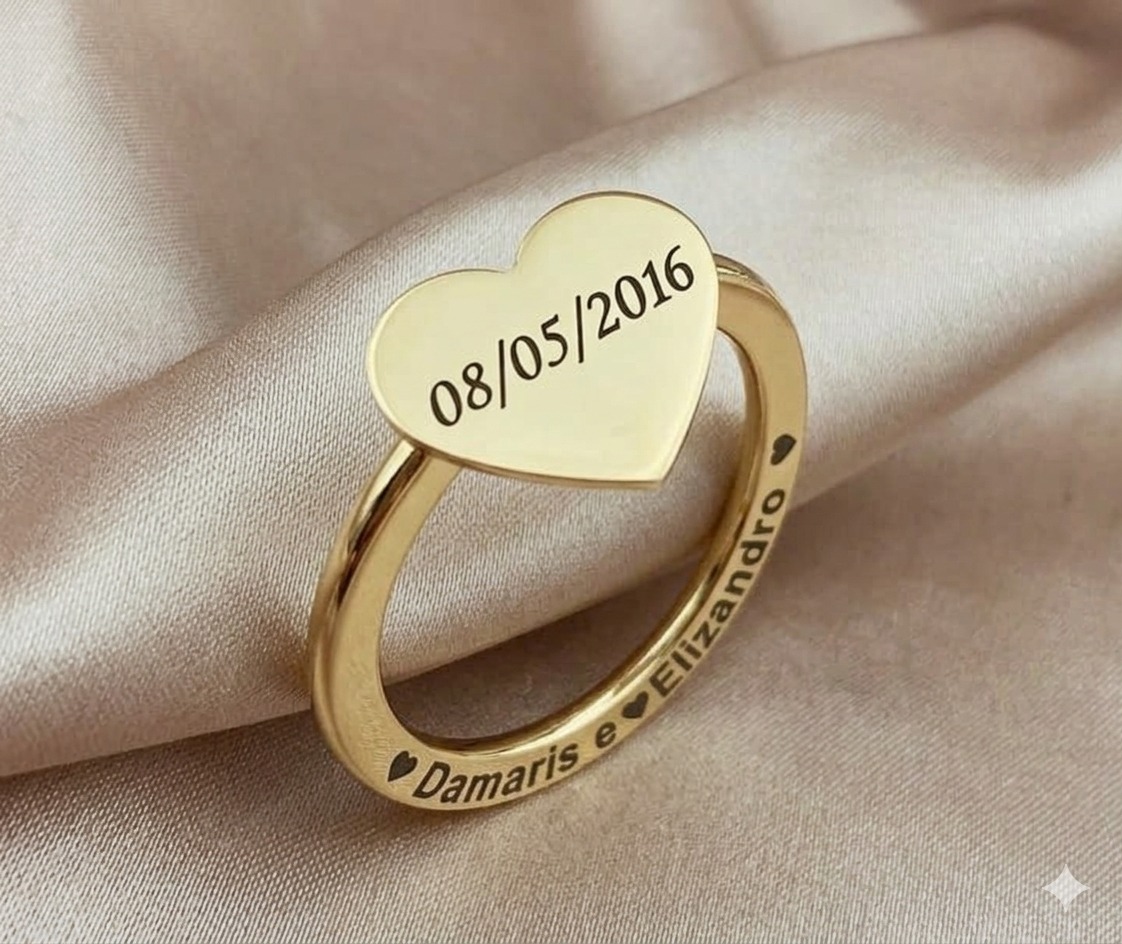 Anel Personalizado Coração.