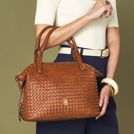 Bolsa Baú Grande Tressê Caramelo