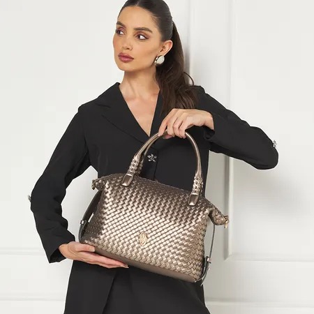 Bolsa Baú Grande Tressê Prata Velho