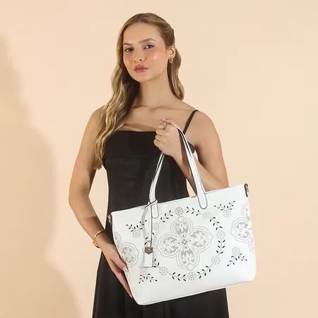 Bolsa Mandala Branca Grande.