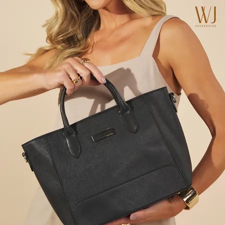 Bolsa Satchel Grande Básica WJ - Preta.