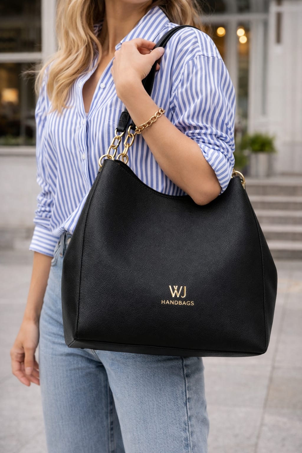 Bolsa Hobo Grande WJ Preta.