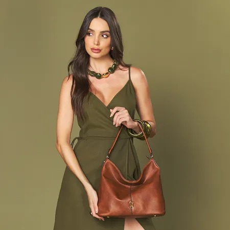 Bolsa Hobo Saco Grande WJ Caramelo