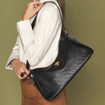 Bolsa Hobo Grande Básica WJ Preta