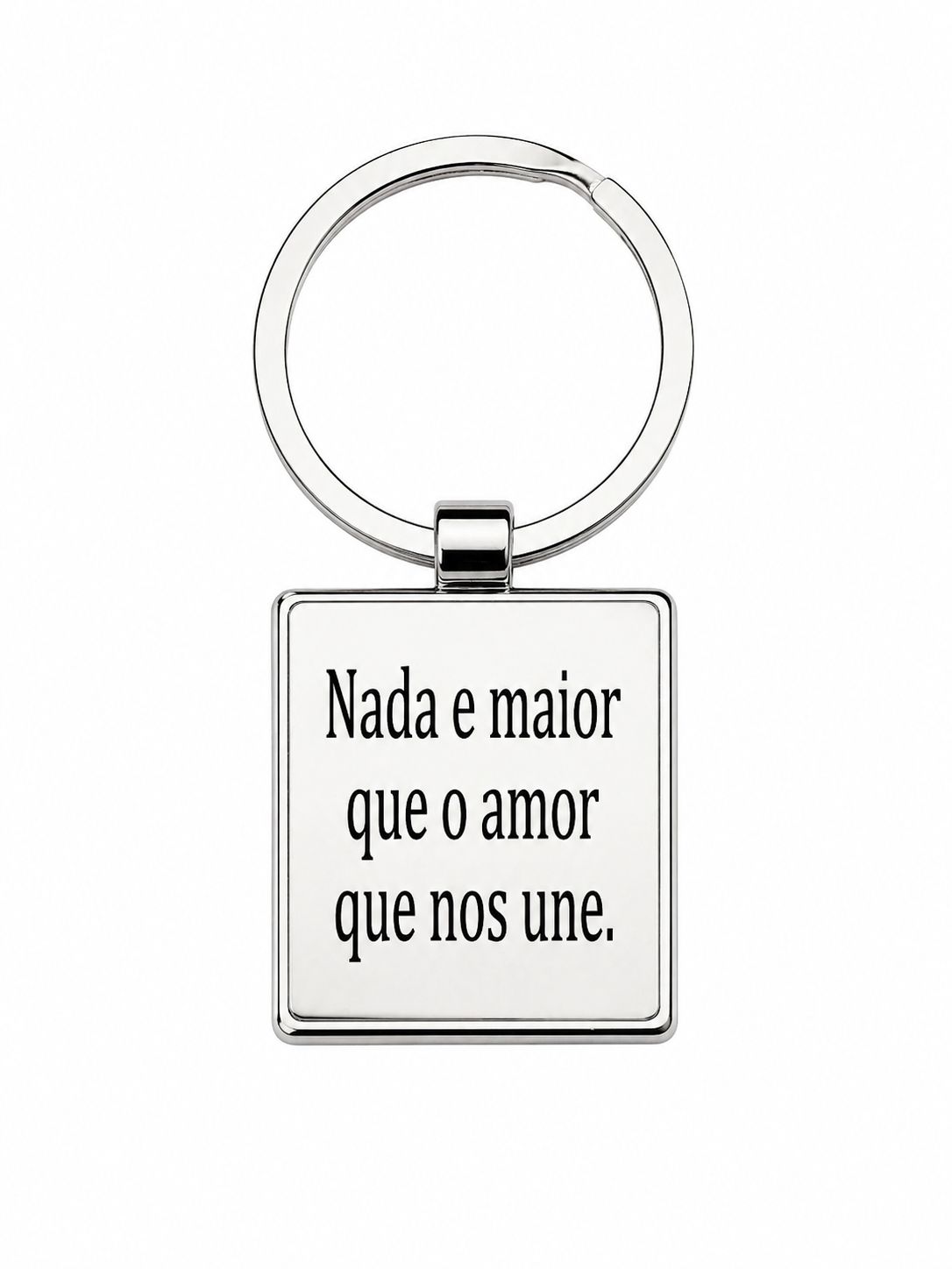 Chaveiro Personalizado Quadrado 2,8cmx3,3cm em Aço.