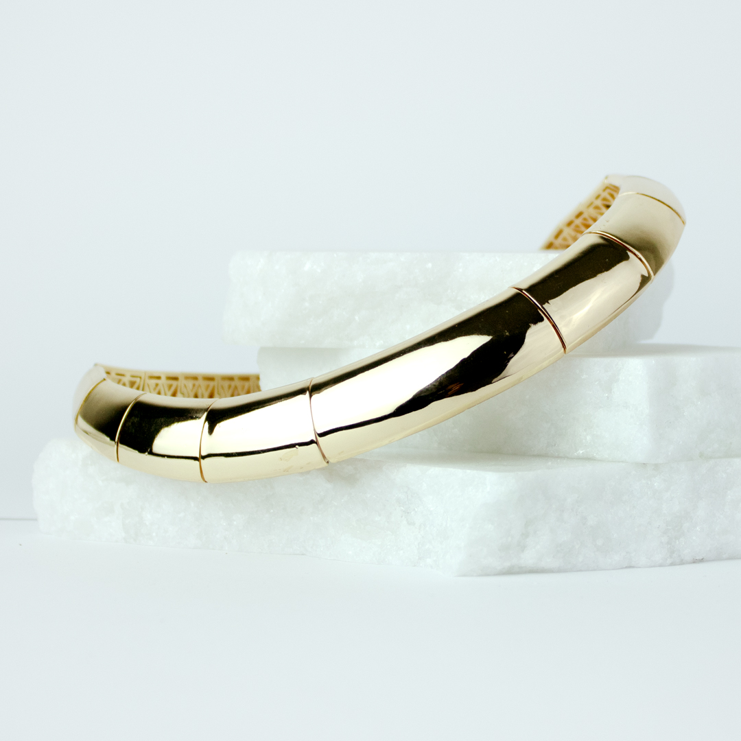Colar Maxi Gomos Bojudos Banhado a Ouro 18k