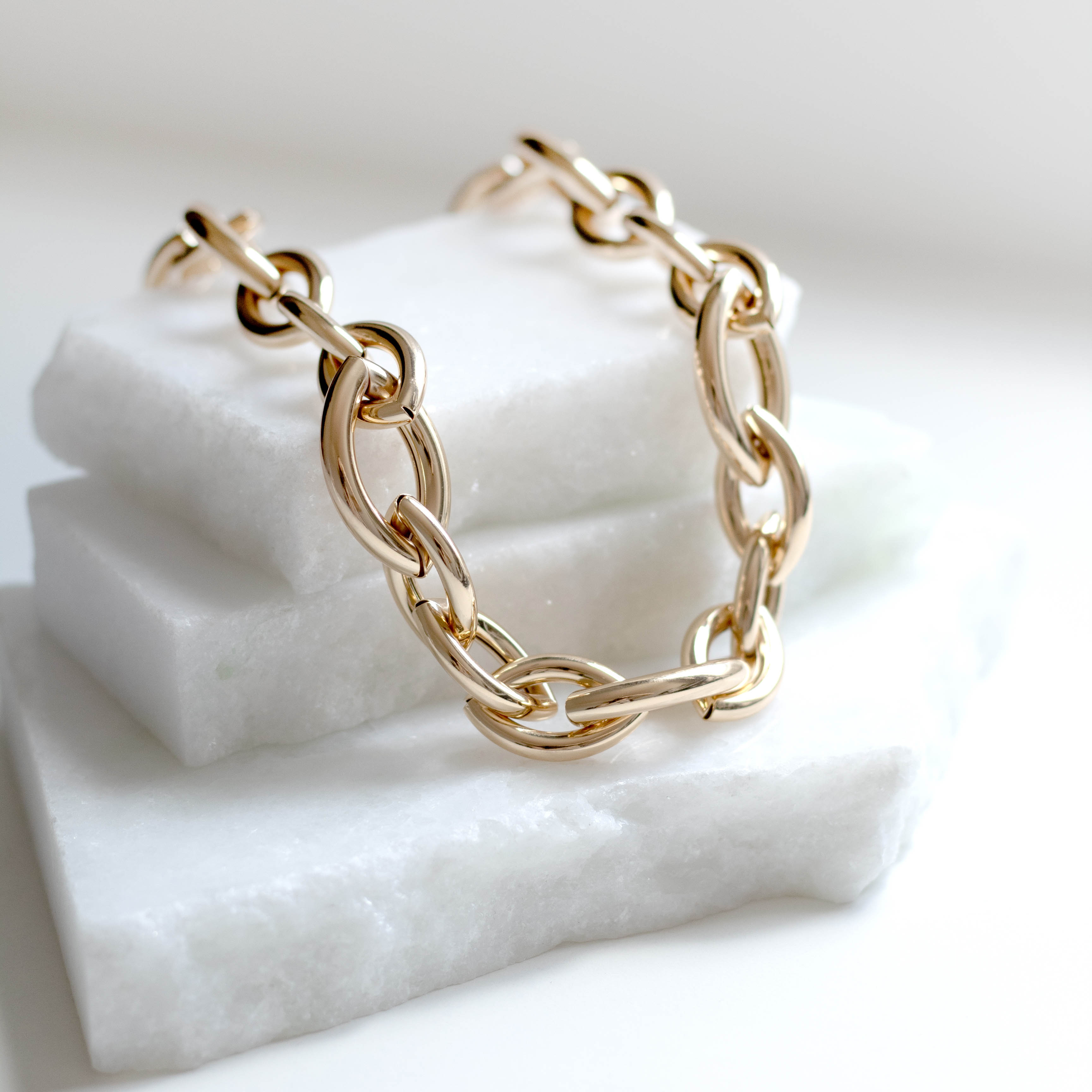 Colar Elos Losangos Pontudos Banhado a Ouro 18k