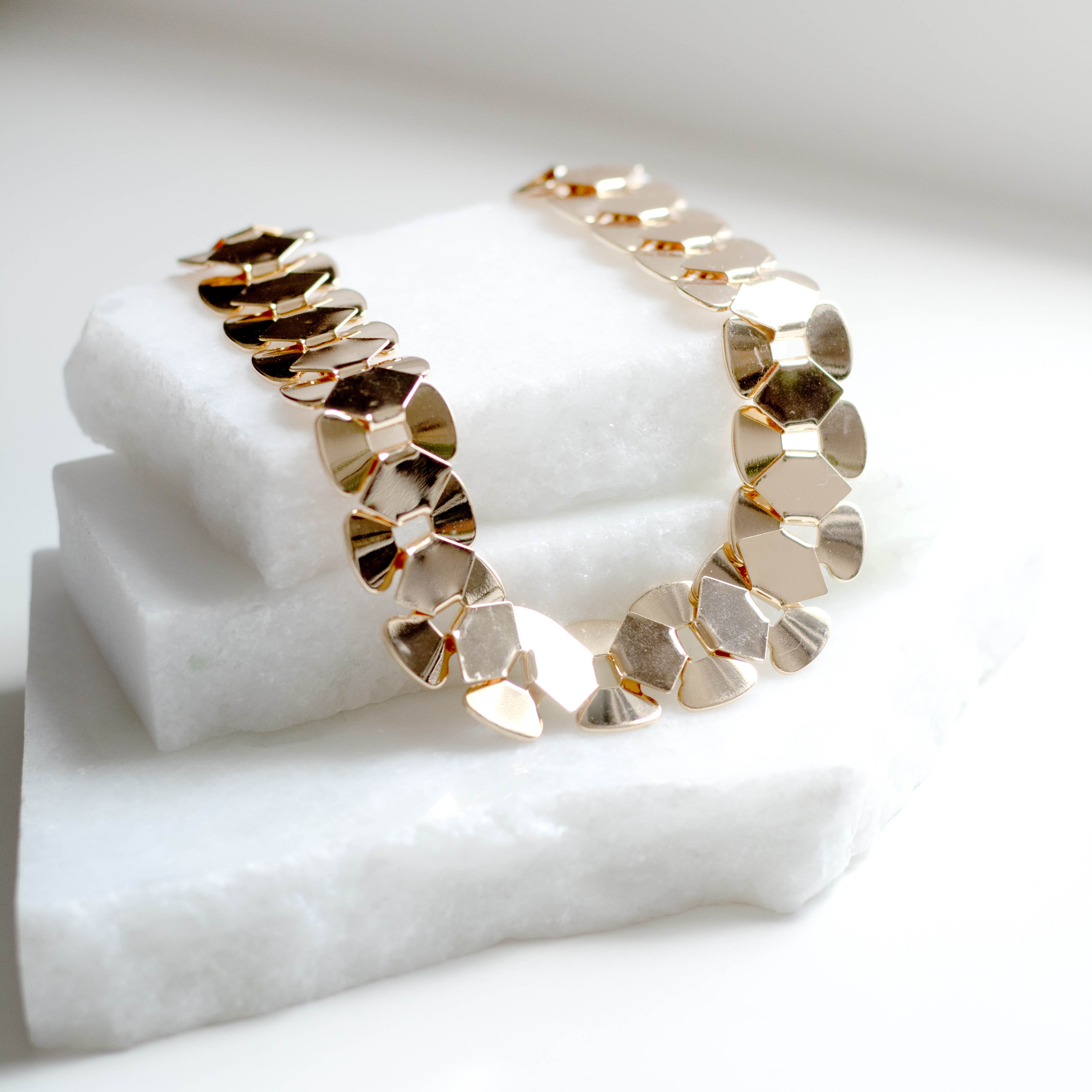 Colar Maxi Elos Lisos Gomos Banhado a Ouro 18k