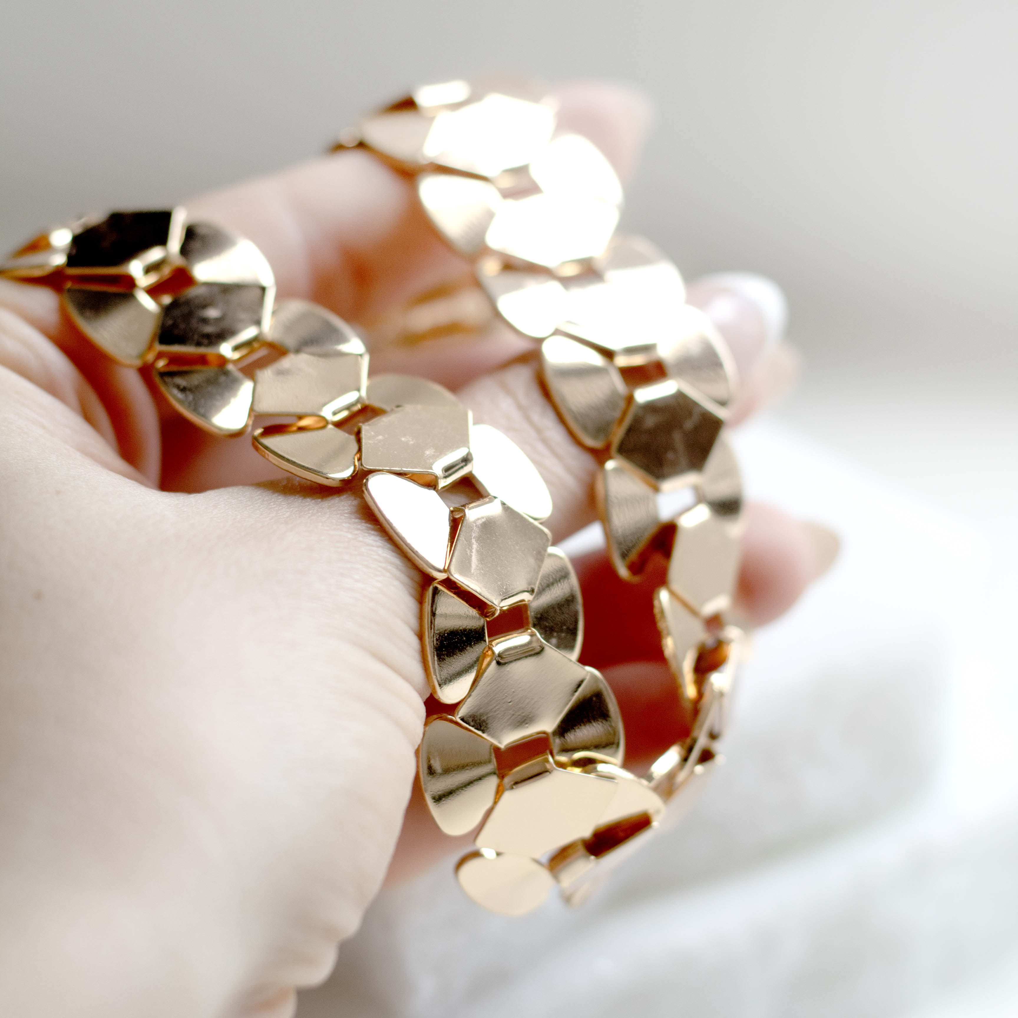 Colar Maxi Elos Lisos Gomos Banhado a Ouro 18k