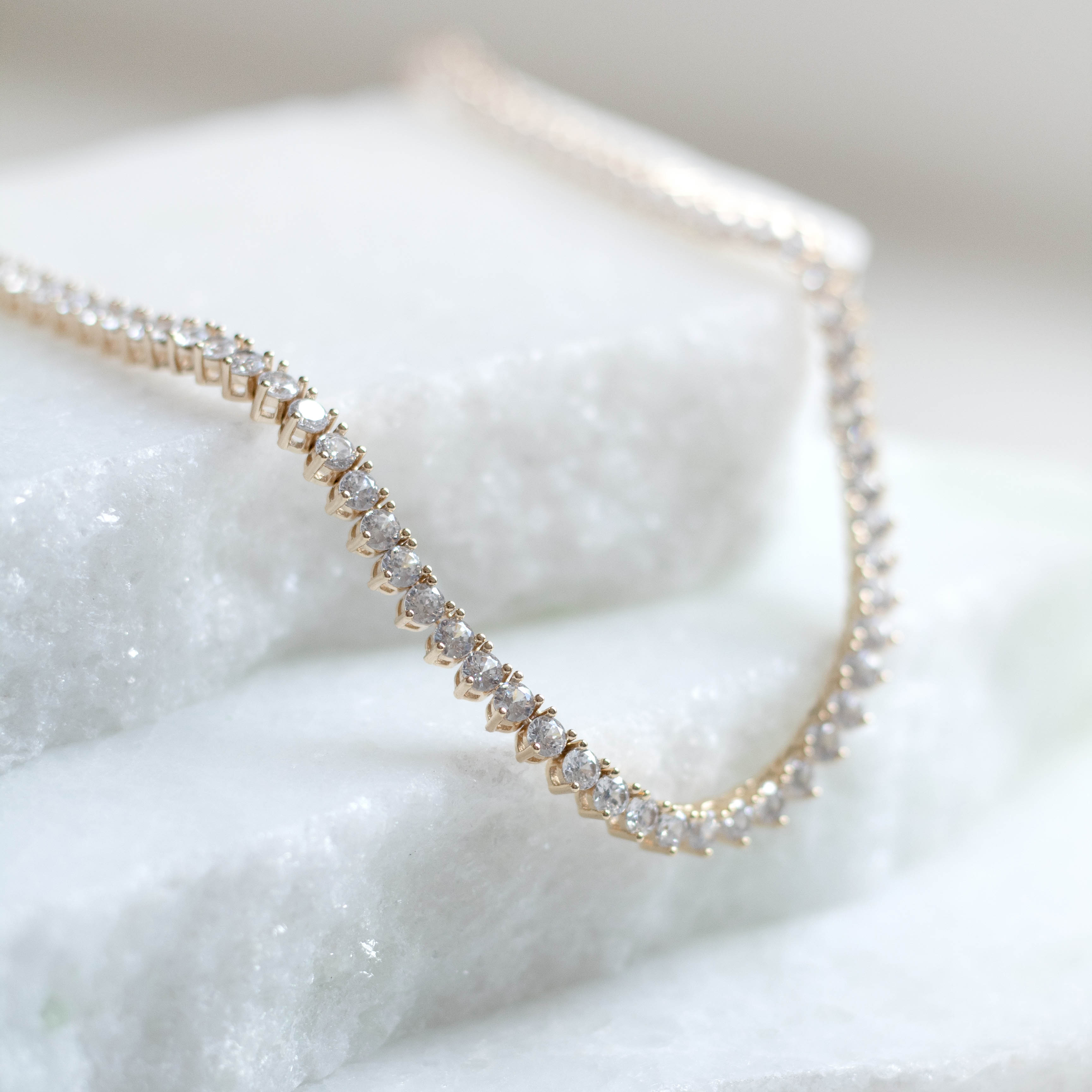 Colar Riviera 3 pontas Banhado a Ouro 18k