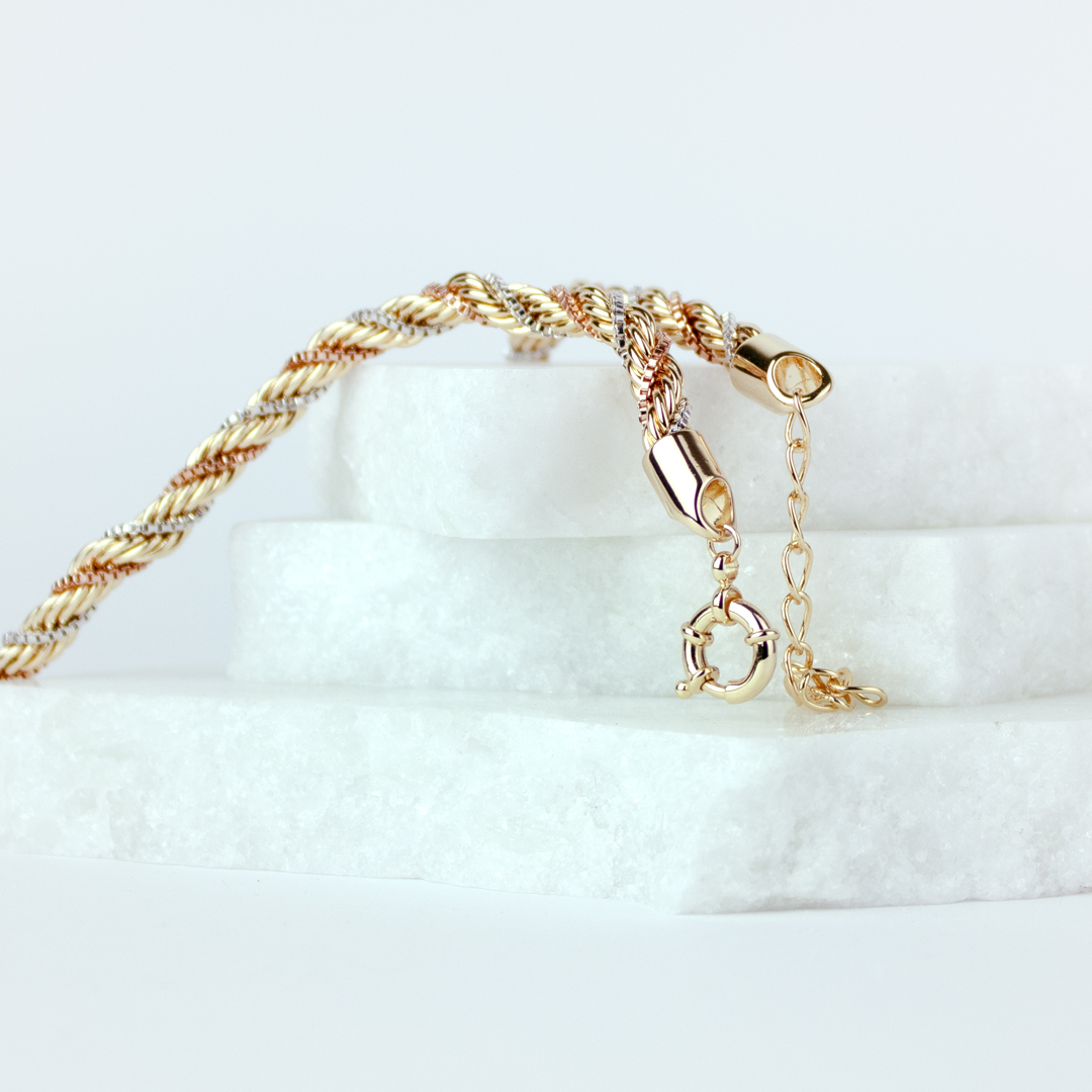 Colar Cordão Baiano Três Banhos Banhado a Ouro 18k
