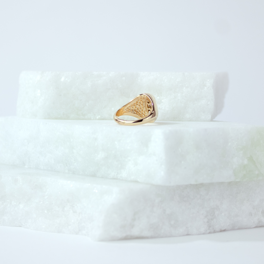 Anel de Dedinho Oval Dois Banhos Banhado a Ouro 18k