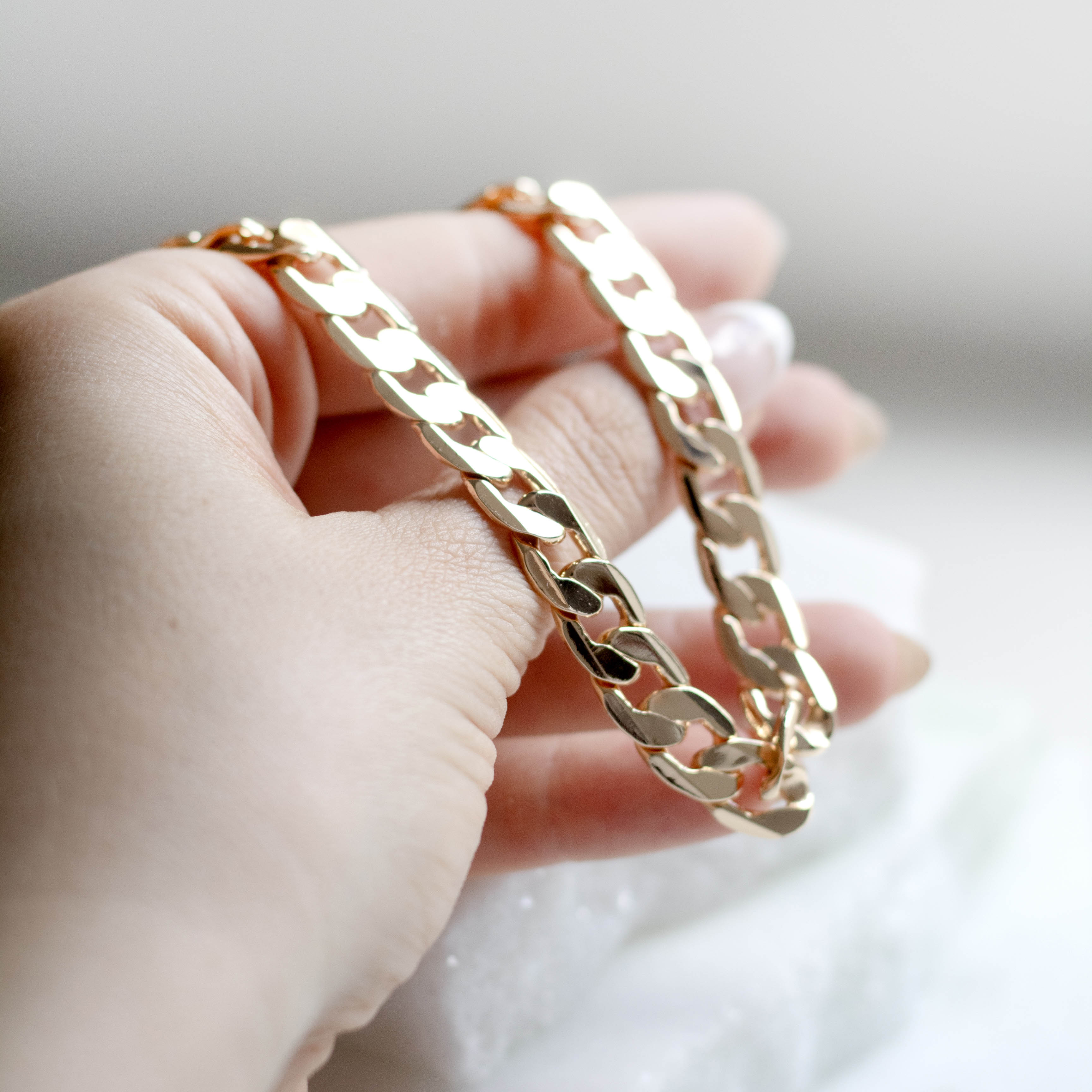 Colar Elos Achatados Banhado a Ouro 18k