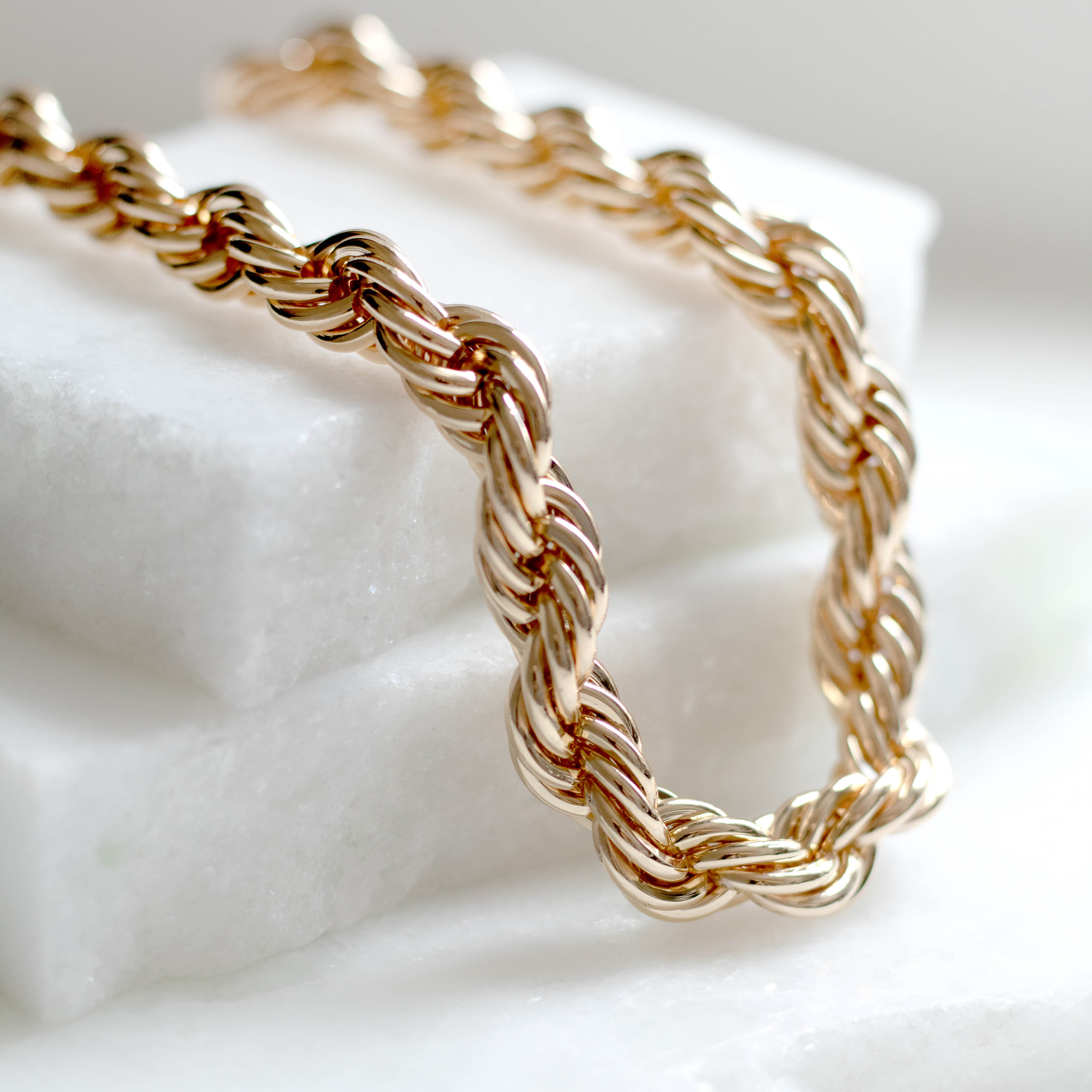 Colar Cordão Baiano 10 mm Banhado a Ouro 18k