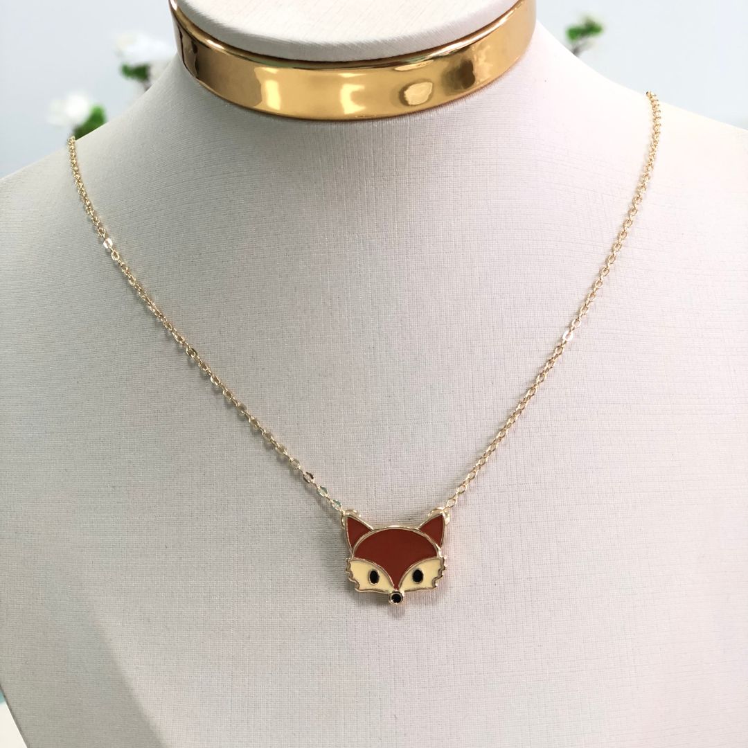 Gargantilha Dourada Raposa Infantil