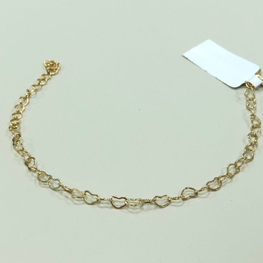PULSEIRA DOURADA CORAÇÕES VAZADOS