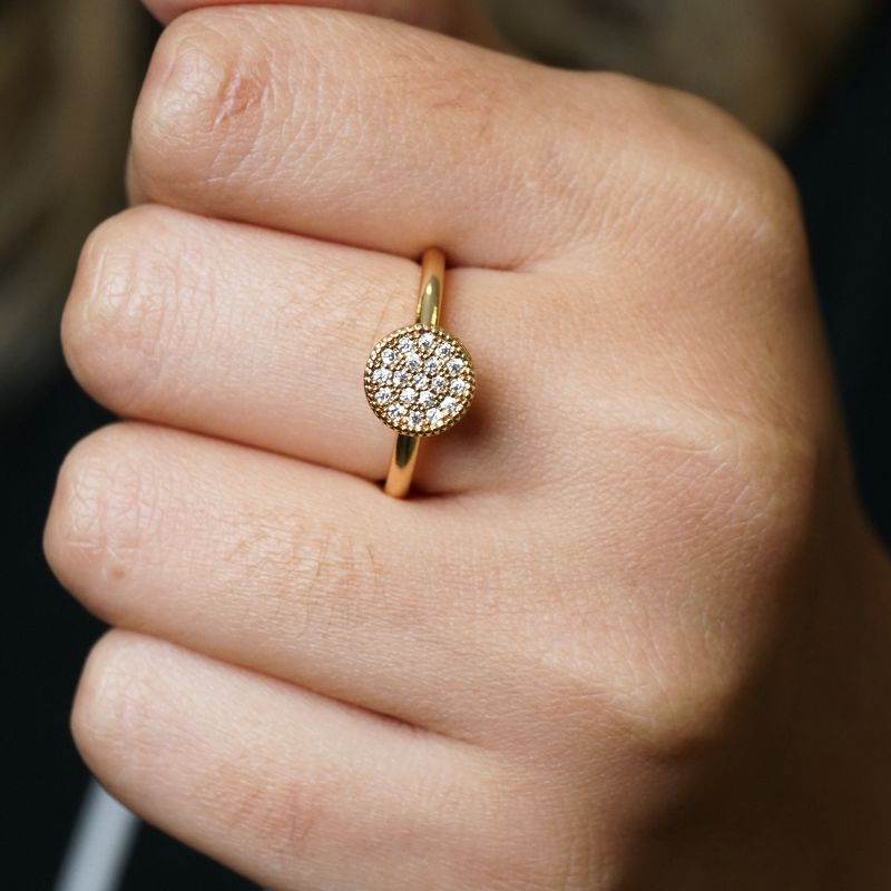 Anel Solitário Microzircônia Caixa Alta