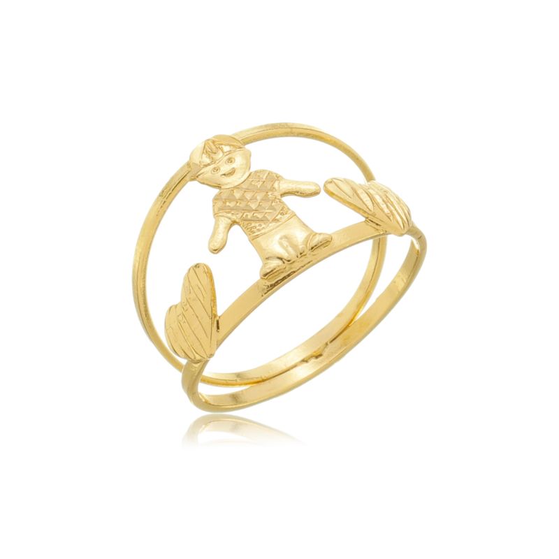 Anel filhos diamantado 3 cores