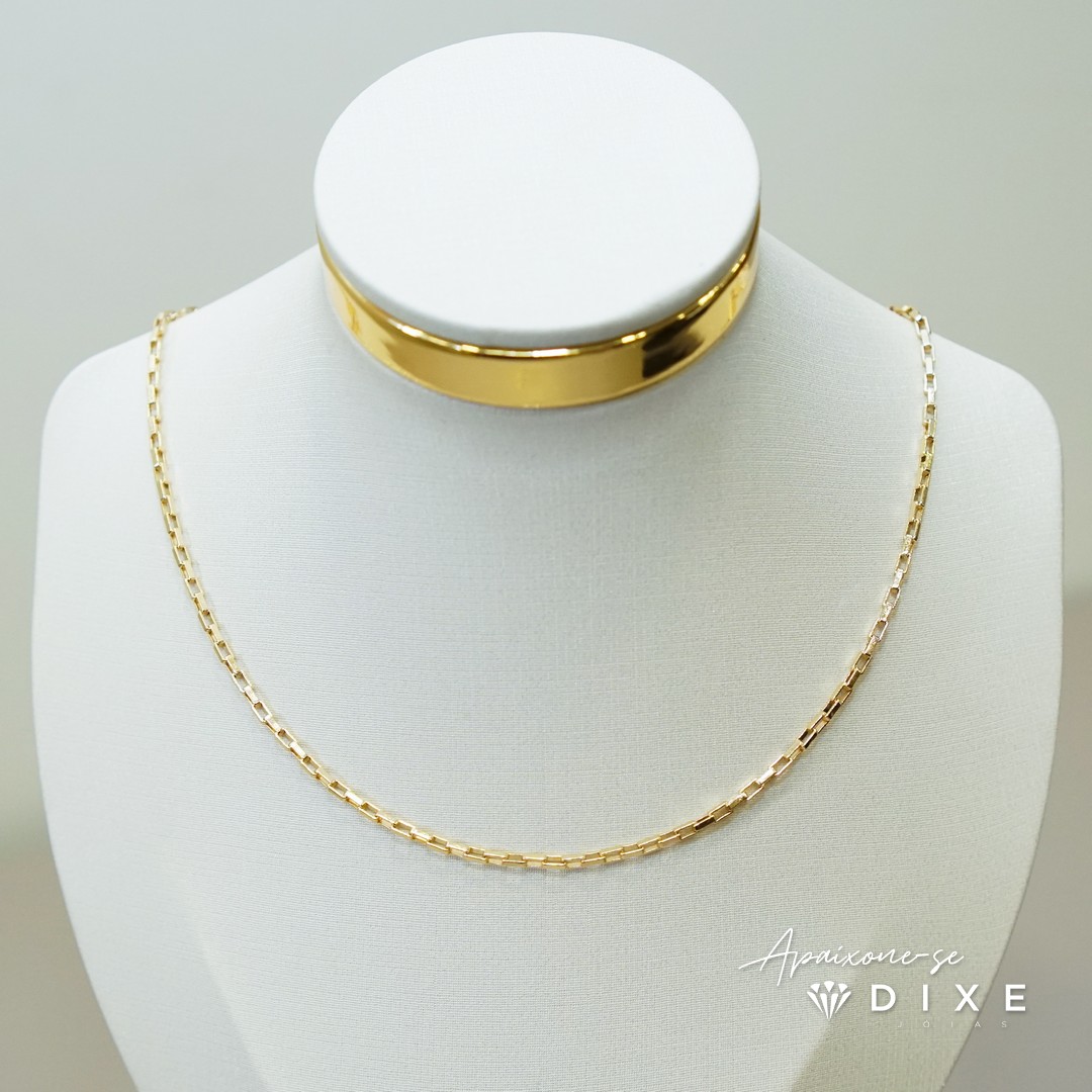 Corrente Tijolinho 60 cm + pingente cruz diamantada gratis