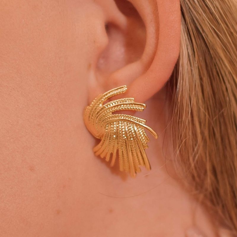 Brincos Folha Redondo Luxo