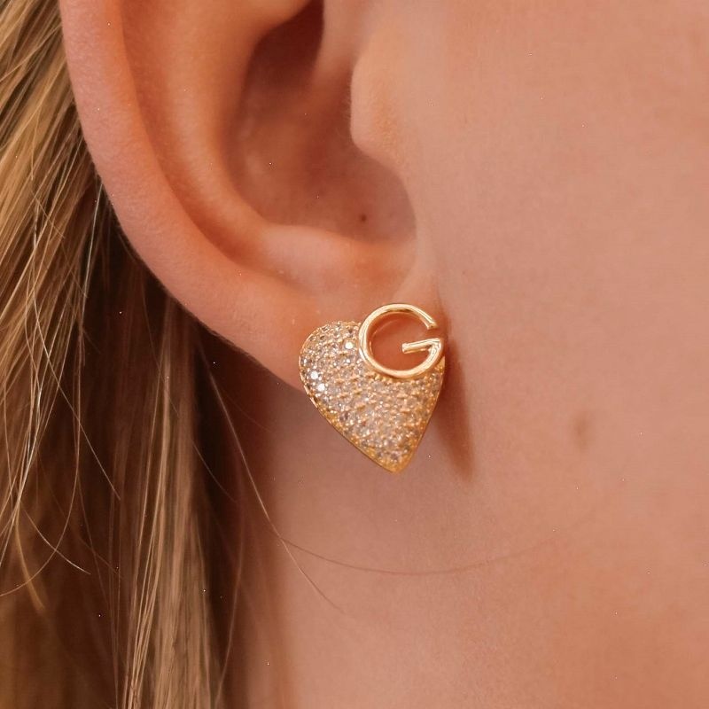 Brinco Coraçao Cravejado Gucci