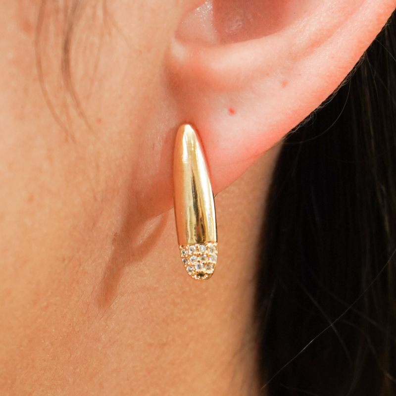 Brinco Argola Lisa Ponteira Cravejada