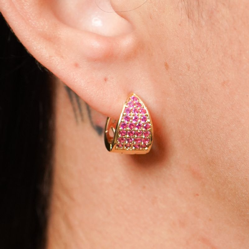 Brinco Argola Microzircônia 15 mm Pink