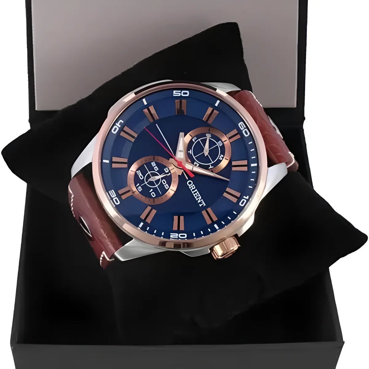 Relógio Orient Masculino Mtscm004 D1mb Marrom Azul Aço