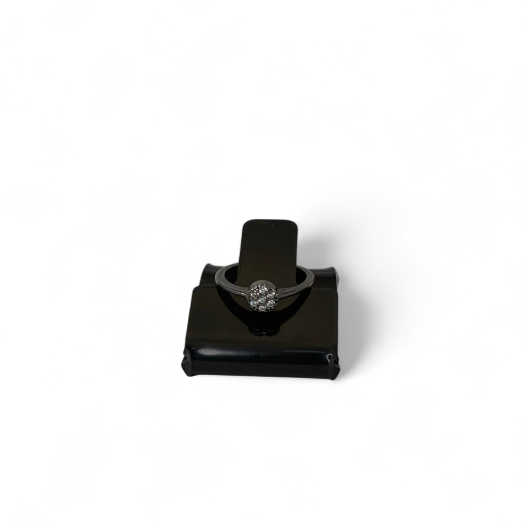 ANEL FALANGE CHUVA ZIRCONIA N03 - BANHADO A RÓDIO NEGRO