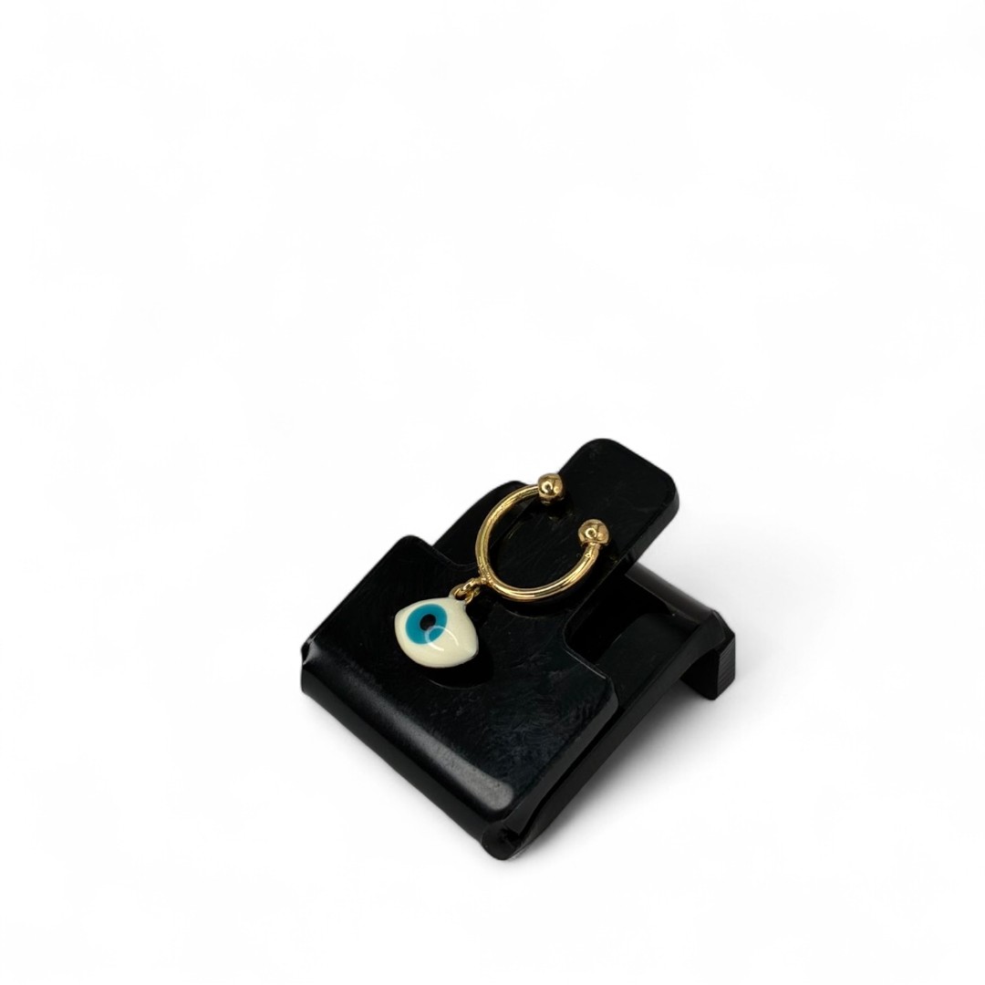 PIERCING FAKE ARGOLA COM OLHO GREGO - BANHADO A OURO 18K