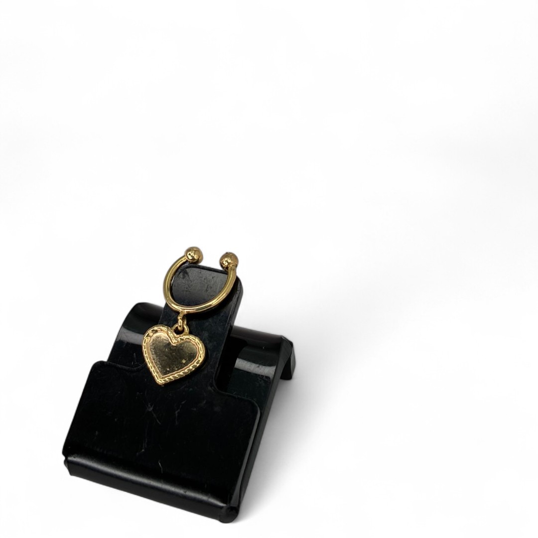 PIERCING FAKE ARGOLA CORAÇÃO CHEIO PEQUENO - BANHADO A OURO 18K